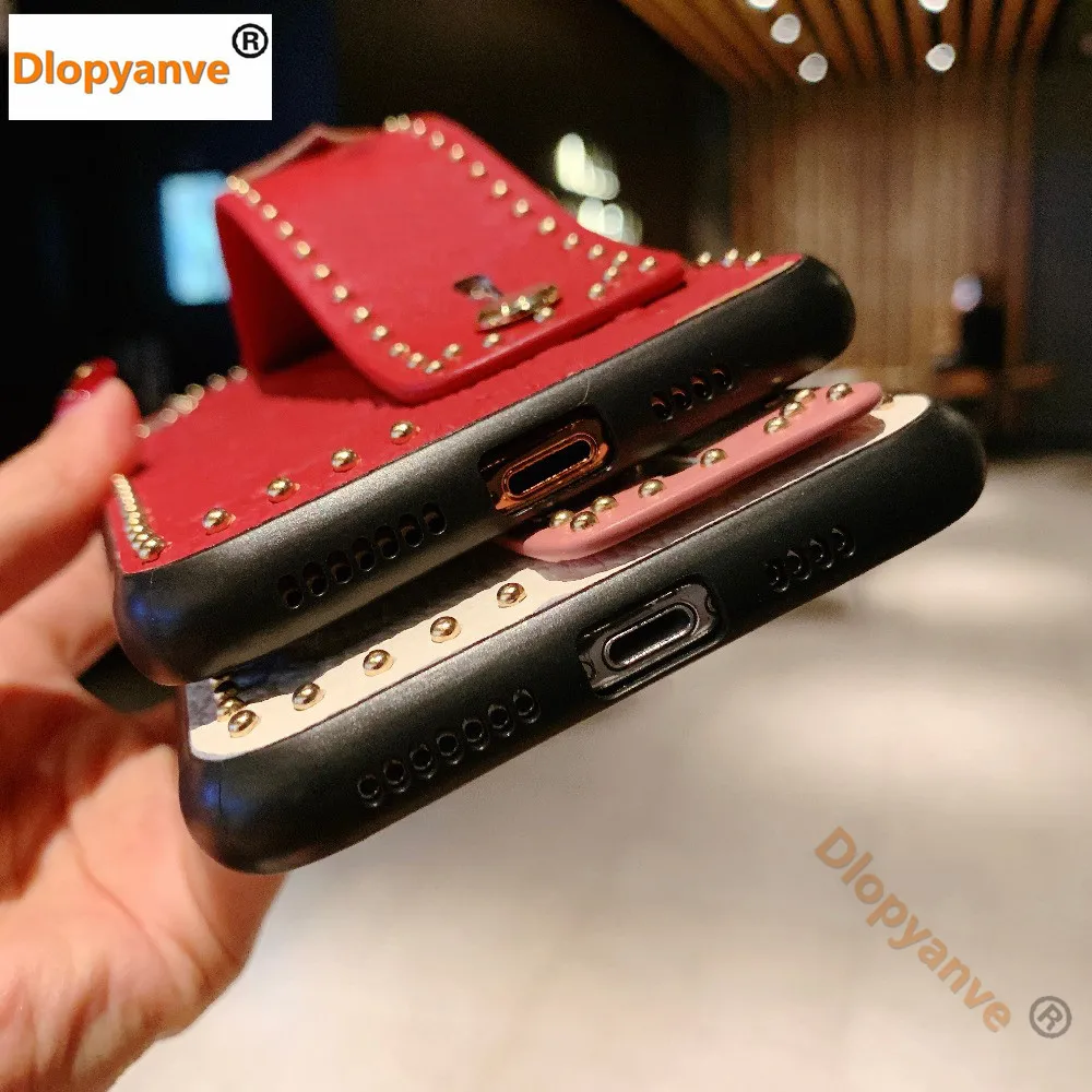 Модный Портативный кожаный чехол для телефона samsung S10 S10Plus S10E S9 S9Plus, защитный чехол на запястье для девочек, подарок