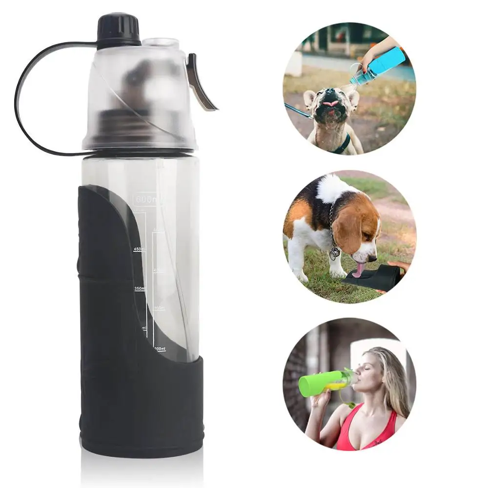 

Dog Water Bottle, Portable Travel Bowl, Food Grade Silicone | 600ml, Pet Water Dispenser, Human & Dog Water Bottle for Walking