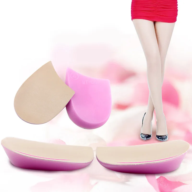 

Soft Silicone O&X Leg Orthotic Heel Cushion For Shoes Gel Shock Cushion Insole Increased Plantar Foot Care Half-Height HG-004