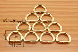 Кольцо D-кольца кошелек кольцо Тесьма обвязки Металл золото 12 мм 1/2 дюйма 18 шт. u176