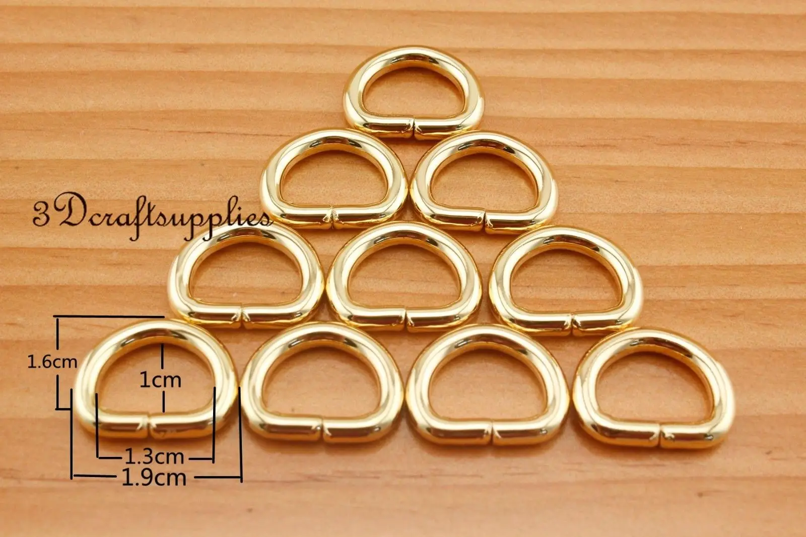 d ring d rings purse ring Webbing Strapping metal gold 12MM 1/2 inch 18