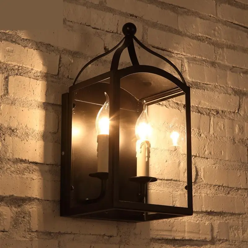 

Art gallery 2-candle birdcage lamp Latin American style vintage wall lamp Cafe Retro Corridor Industrial lighting Arandela Led