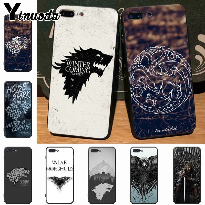 

Yinuoda House Sigils for Game of Thrones Luxury TPU Rubber Phone Case cover for iPhone 7plus 6S 6plus 7 8 8Plus X 5 5S case