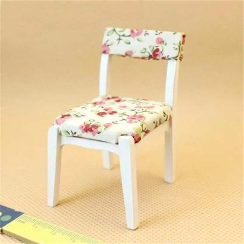 1:12 Dollhouse Miniature Doll Furniture Wooden Elegant Upholstered Desk Chair | Дом и сад