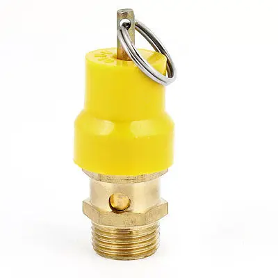 

Yellow Cover Gold Tone Air Compressor Safety Pressure Relief Valve 1/4 PT Thread