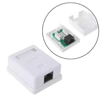 

Cat6 RJ45 8P8C Wall Coupler Jack Adapter UTP Unshielded Single Port Desktop Mount Box White