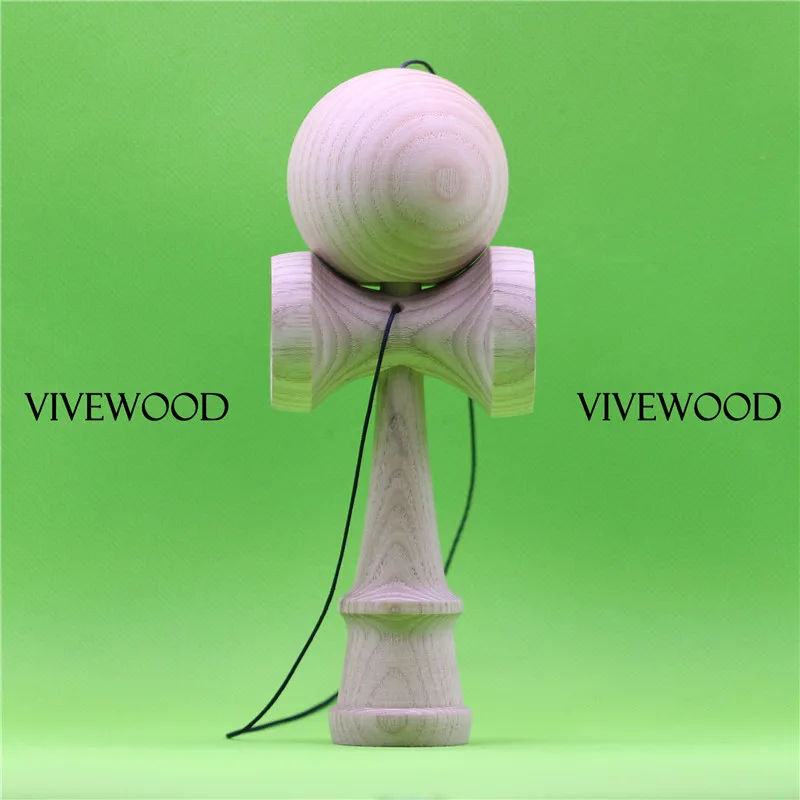 Vivewood Ash Kendama, обновленной Ash Кен в версии 2.0 Форма, upainted Ash Tama и Кен, сильнее sarado и больше Tama конические