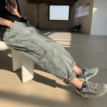

Summer New Jeans Men Fashion Retro Straight Casual Denim Pants Man Streetwear Trend Wild Hip Hop Loose Trousers Male Clothes