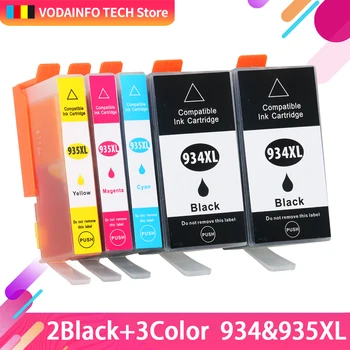 

QSYRAINBOW 5pcs Compatible Ink Cartridge for 934XL 935XL for Officejet pro 6230 6830 6835 6812 6815 6820 printer with chip