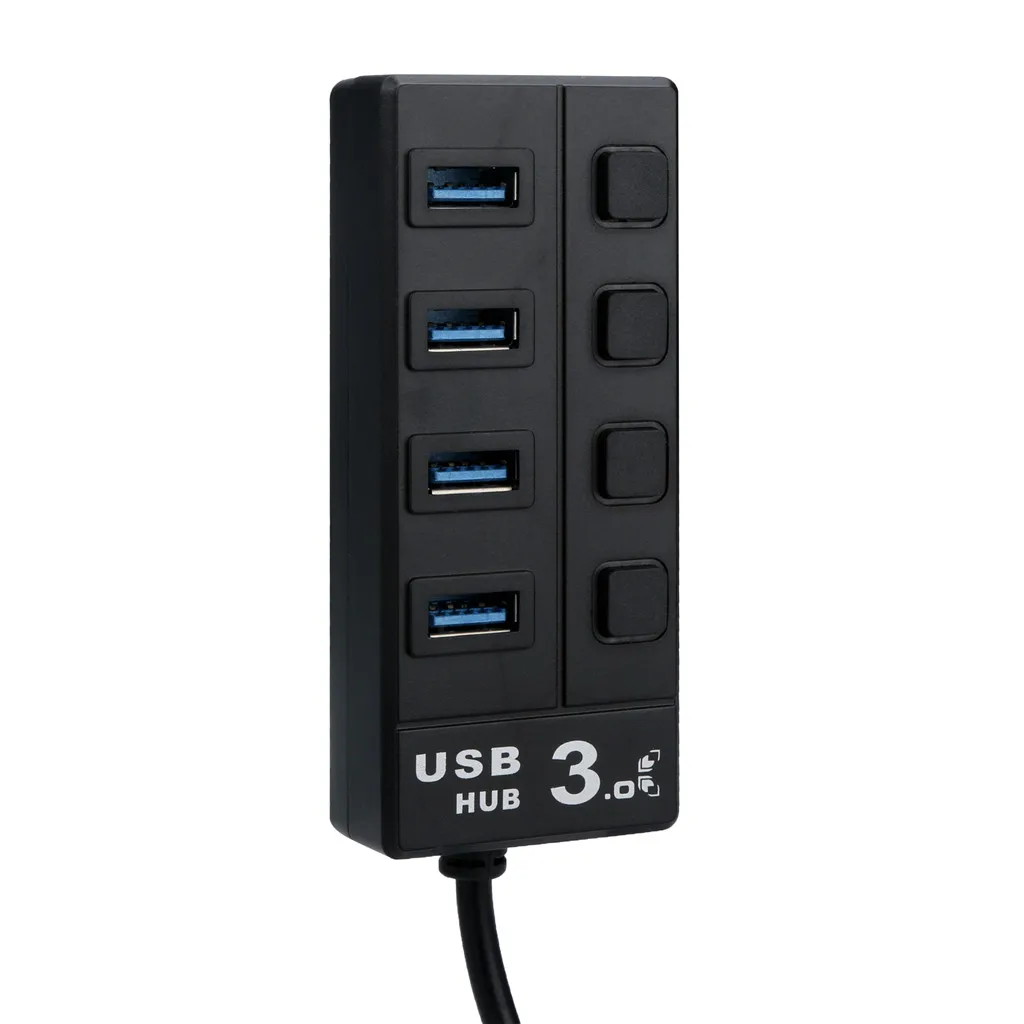 Kinganda usb-хаб высокое качество 4 Порты и разъёмы usb-хаб с супер Скорость USB 3,0 концентратор вкл/выкл кнопка адаптер для портативных ПК BK#30 L0405