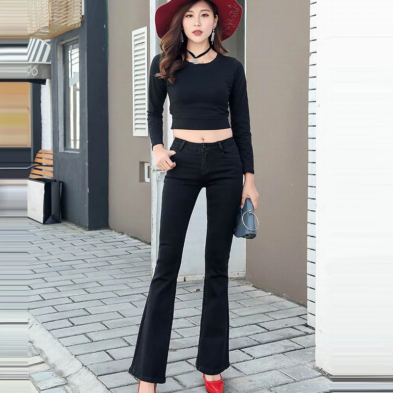 Summer Jeans Female Denim Pants Black Color Womens Jeans