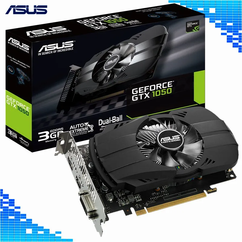 

Asus PH-GTX 1050-3G Video Game Graphics Cards DVI HDMI DP 128Bit GDDR5 PCI Express 3.0 16X GeForce GTX 1050 game Card