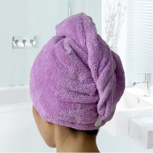 Волшебное быстросохнущее полотенце для волос, женское, для ванной комнаты, супер впитывающее, толстое, из микрофибры, банное полотенце, для волос, сухая шапка, салонное полотенце - Цвет: Purple