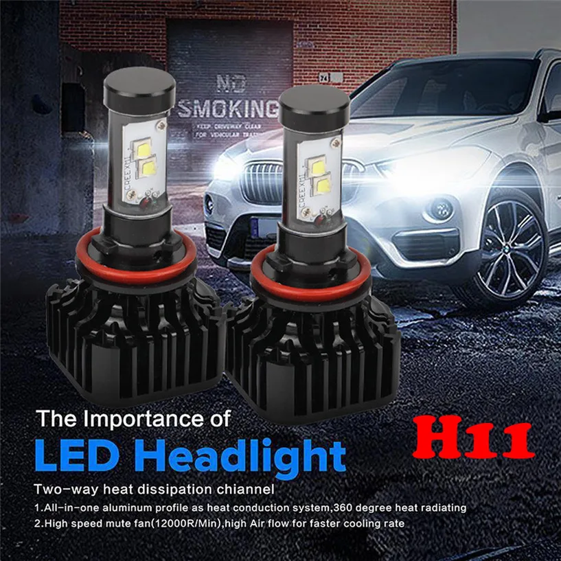 

2016 80W 8000LM LED H11 Headlight Kit Low Beam Bulbs 6000K White High Power