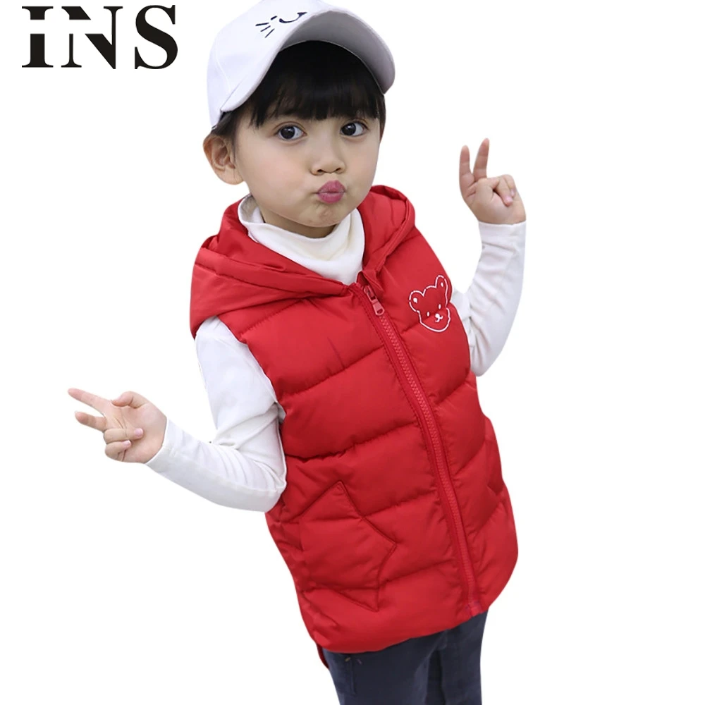 2018 new fashion Toddler Baby Girl Boy Sleeveless Solid Hooded Warm