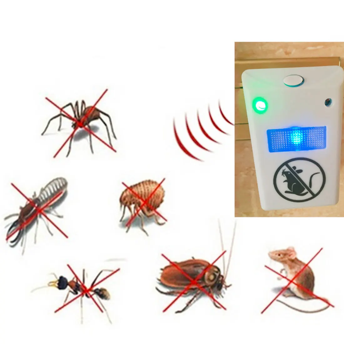 

1Pc Ultrasonic Electronic Pest Control Rodent Rat Mouse Repellent Anti Mosquito Mouse Rodent Killer US Plug