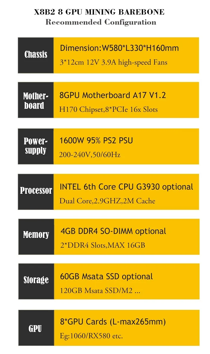 Высокая производительность 8GPU bitcoin стойки горные машины за исключением 8gpu карты