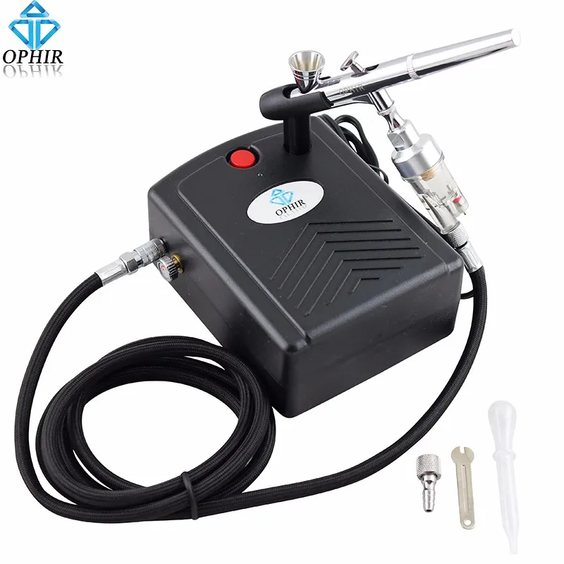 Compressor de ar para a Decoração do Bolo Gun com Mini Tanning_ac034 + 073 + 011 Ophir Dual-ação Brush Maquiagem Unha Art Sunless 0.2mm Air 19 OPHIR 0.2mm Dual-Ação Air Brush Gun com