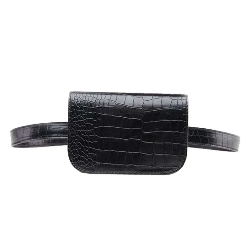 Classic Alligator Pattern PU Leather Belt Waist Bag Vintage Women Travel Waist Pack Belt Bag Fanny Pack 