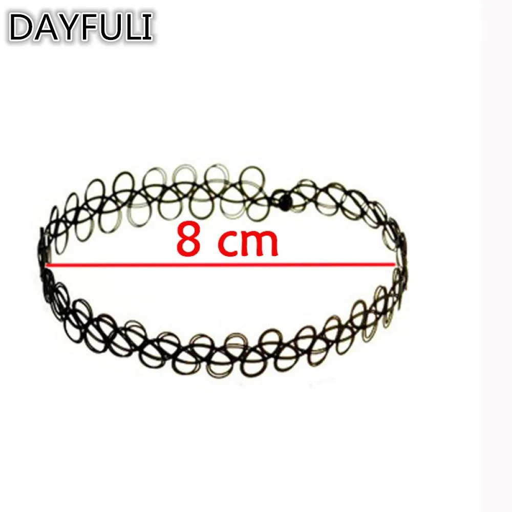 

Retro Tattoo Choker Stretch Necklace Black Retro Henna Elastic Boho 90s Gothic Necklace Tattoo Stickers