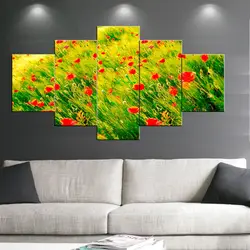 HD с 5 шт. холсте цветы мака картины гостиная спальня декор комнаты печати плакат wall art
