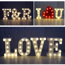 Letters White font b LED b font Night Light Marquee font b Sign b font Heart