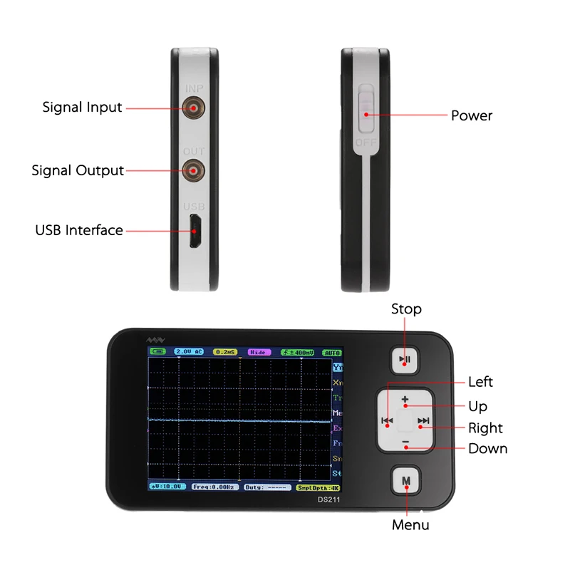 Новая версия мини ARM DSO211 цифровой осциллограф портативный карманный нано Ручной цифровой осциллограф