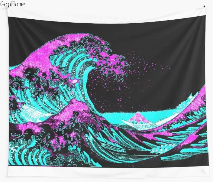 Vapourwaves Японский Цифровой художественный настенный гобелен покрытие пляжное полотенце пледы одеяло для пикника йога коврик украшение дома
