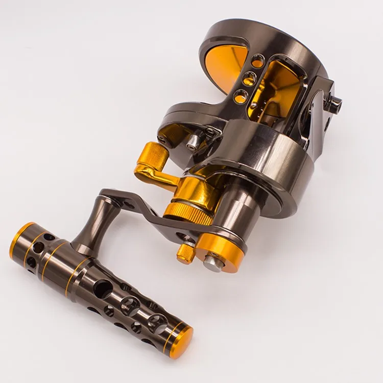 

DHL free ship Double Ratio Top quality CNC machined 8000 Metal Saltwater 30kg Drag Boat Big game Trolling jigging reel