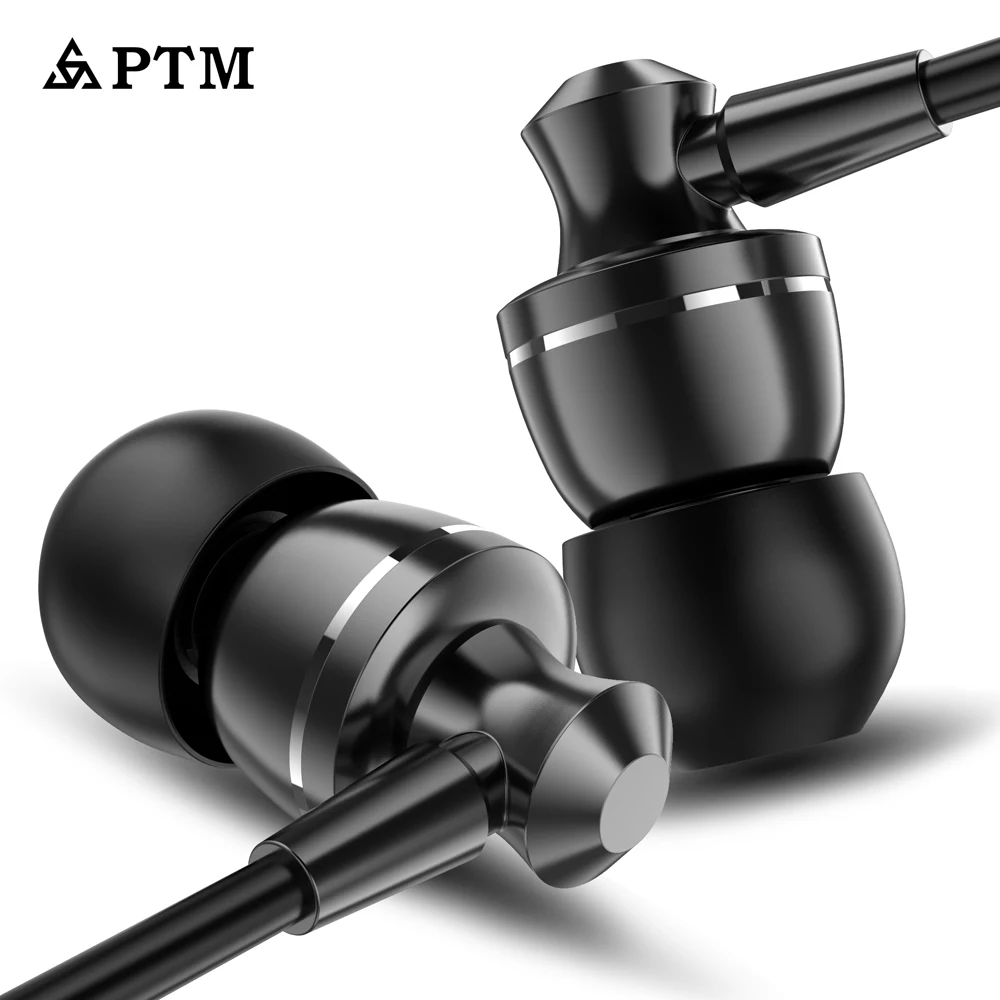 Оригинальные PTM D11 наушники-вкладыши с супербасами и микрофоном металлическая