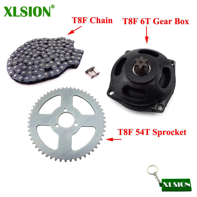 XLSION T8F 116L цепь + 6T Коробка передач 54T Задняя звездочка для 47cc 49cc Мини Мото карманный
