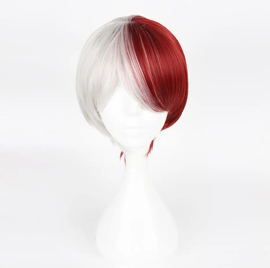 Todoroki Shoto VEVEFHUANG My Hero Academy Boku no Hiro Akademia Shoto Todoroki Shouto белый и красный парик для косплея - Цвет: Todoroki Shoto