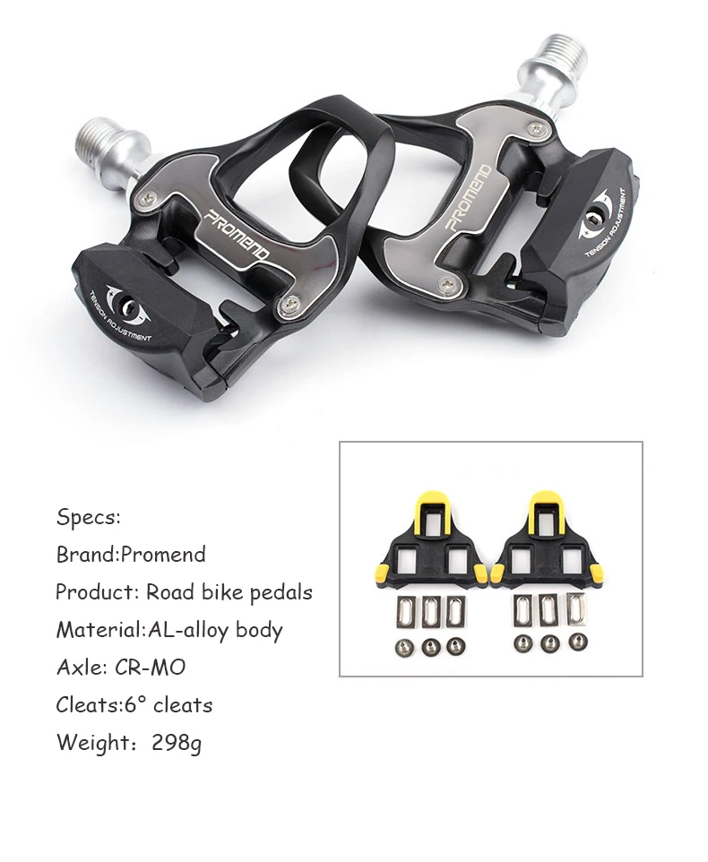 1 bestgia New Design Cr-Mo Axle Self-lock Road Bicycle Pedals with Cleats CNC Aluminum Alloy Body 6 Bearing BMX Pedal bike Parts
