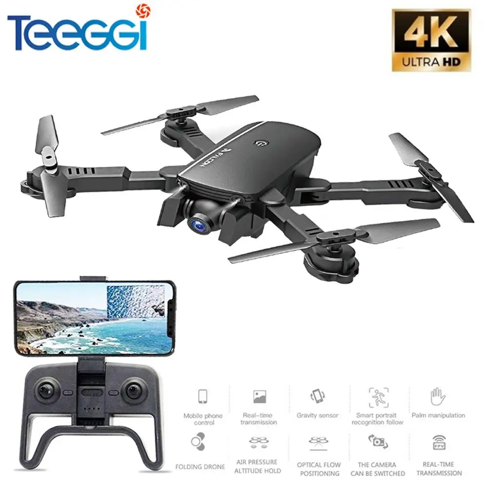 

M66 Wifi FPV RC Drone 4K Camera Quadcopter 1080P Dual Camera Optical Flow Positioning Gesture Photo Dron Vs Visuo Xs816 SG106