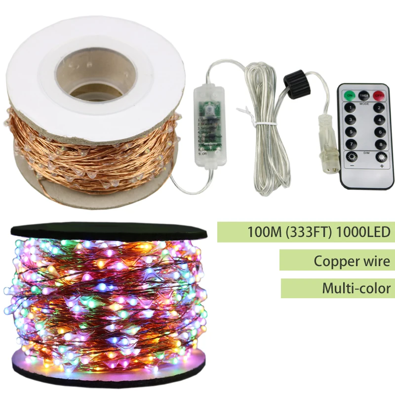 Guirlanda de Natal ao ar Luzes de Fadas a Mais Longa Luz plus Adaptador Levou Luzes da Corda 30 m 50 m 100 m Rua Luz Livre Brancas Quente Estrelado 3 Cheap Fios de LED