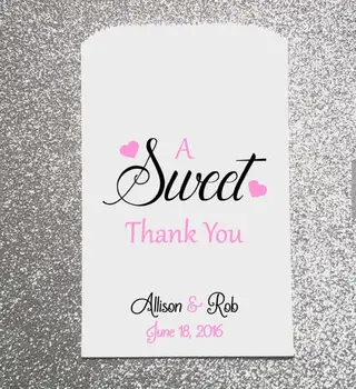 

Customized A Sweet Thank You wedding Pretzel candy Buffet lolly bags engagement Bakery Cookie goody gift pouches