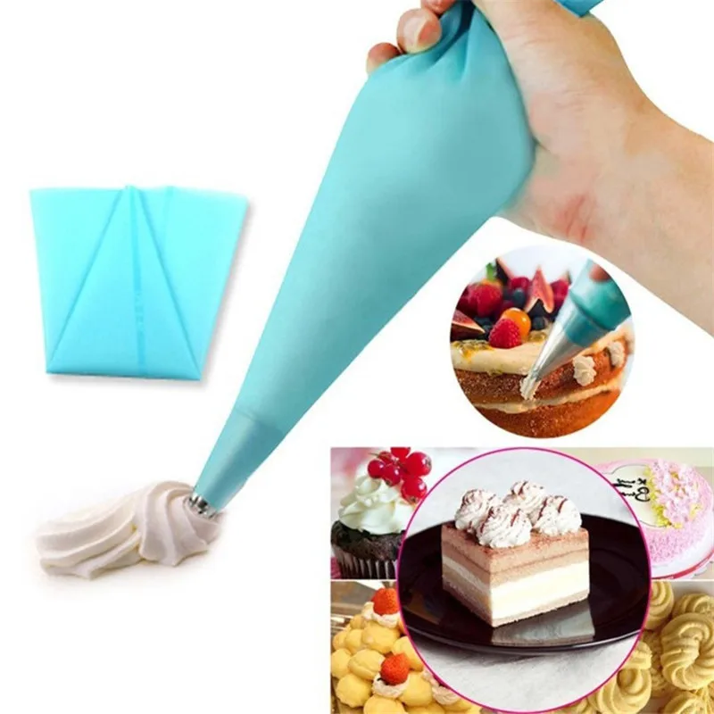 30cm34cm Length Silicone Icing Piping Cream Pastry Bag Cake Decorating Tool Kits E2shopping