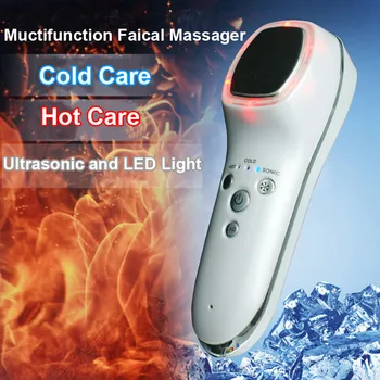 

Ultrasonic Hot Cold Hammer Face Lifting LED Light Photon Facial Massager Cryotherapy Skin Care Ultrasound Spa Beauty Equipment