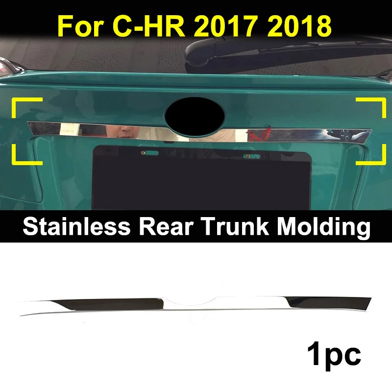 Для Toyota C-HR CHR хромированный передний задний противотуманный светильник, задний светильник, накладка на корпус, Формовочная полоса, украшение для автомобиля - Цвет: rear trunk lid