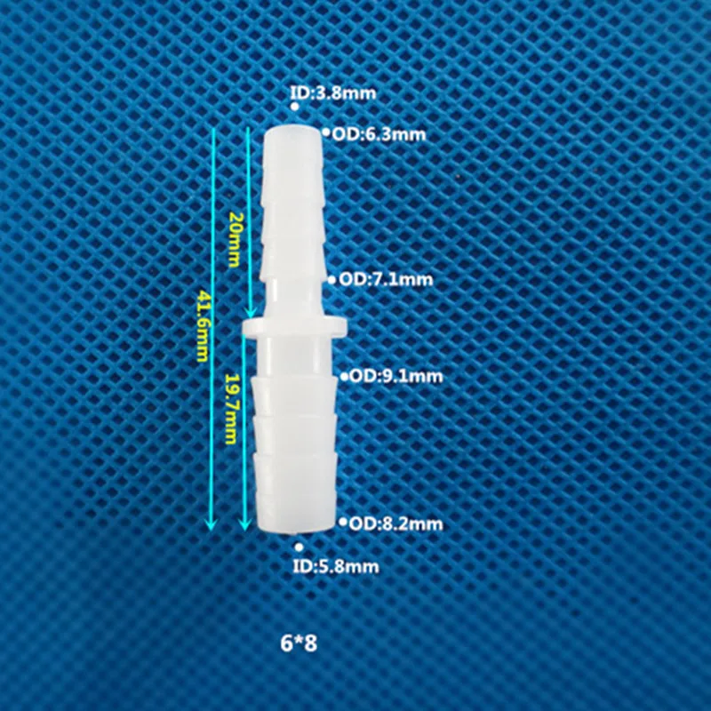 5 шт., переменный диаметр, прямое двустороннее соединение, прямое пластиковое соединение, переменный диаметр, пластиковое прямое микро-пластиковое соединение - Цвет: 6mm to 8mm