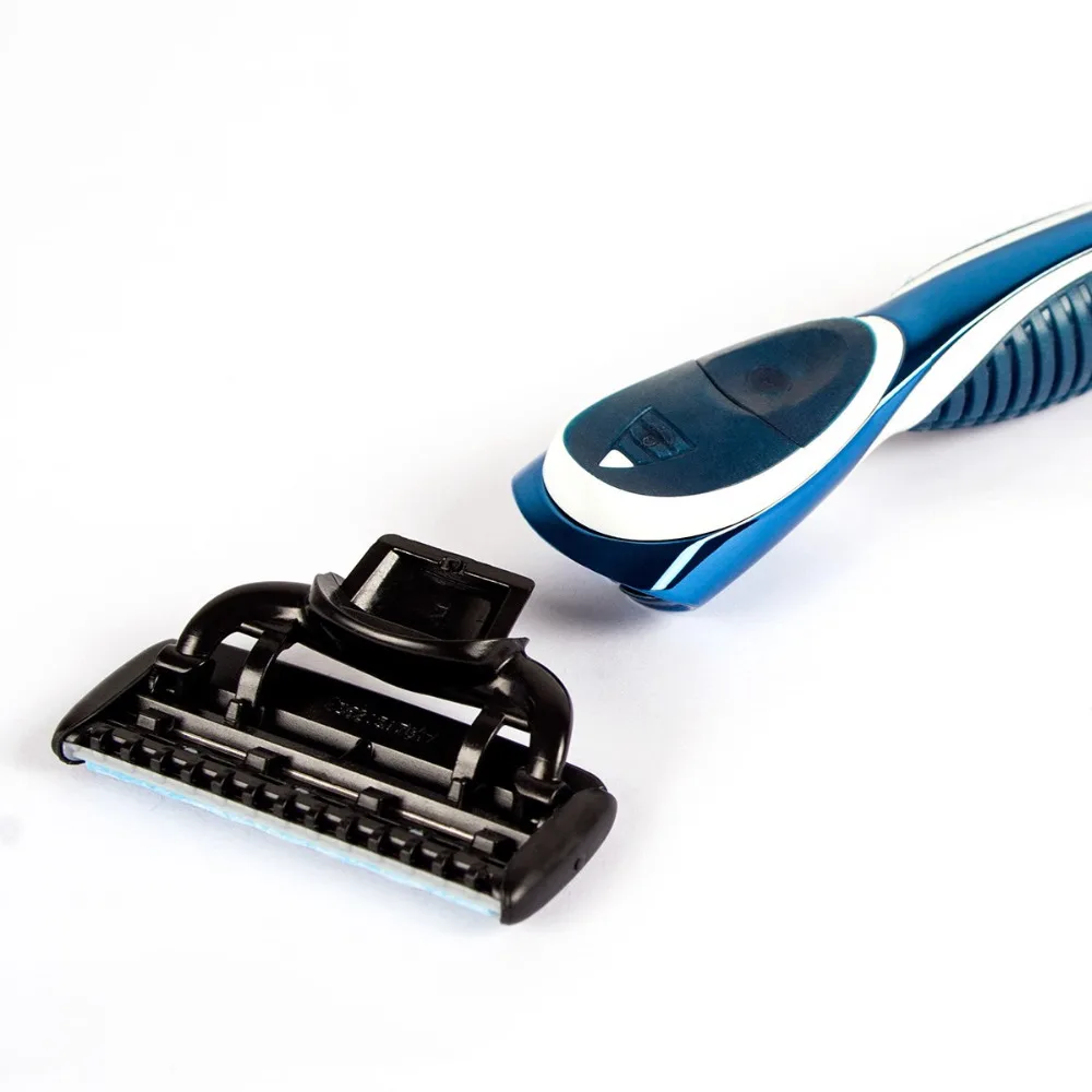 Мужская Ручная бритва QShave серии Blue, сменная бритва X5 Blade Plus 1, лезвие для триммера, 12 картриджей(только лезвия без ручки