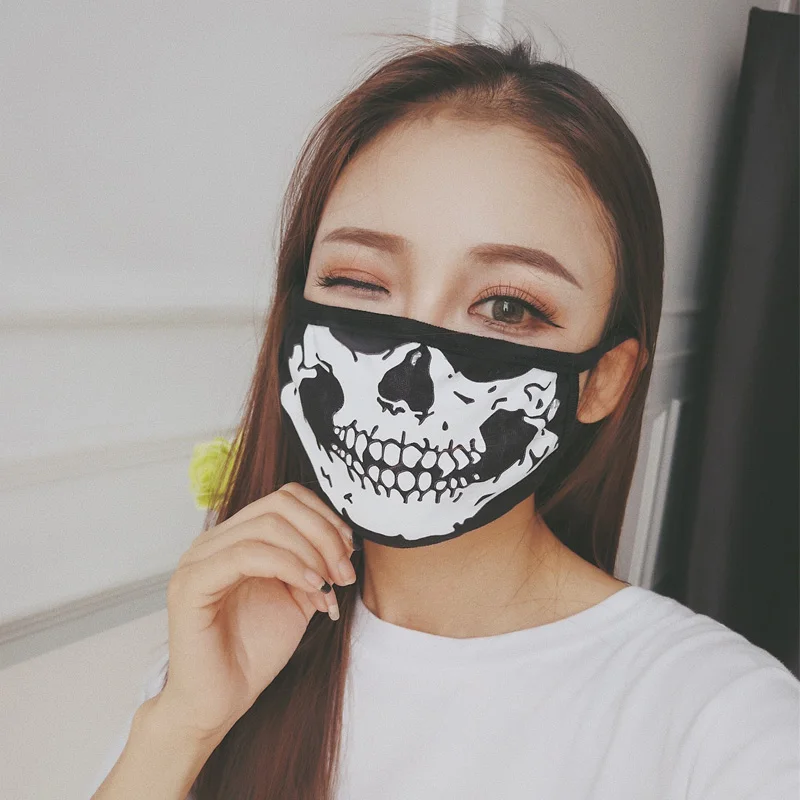 

1pcs Cotton Dust Mask Unisex Fashion Skull Bicycle Dustproof Cotton Face Protection Masks Halloween Scary Mask