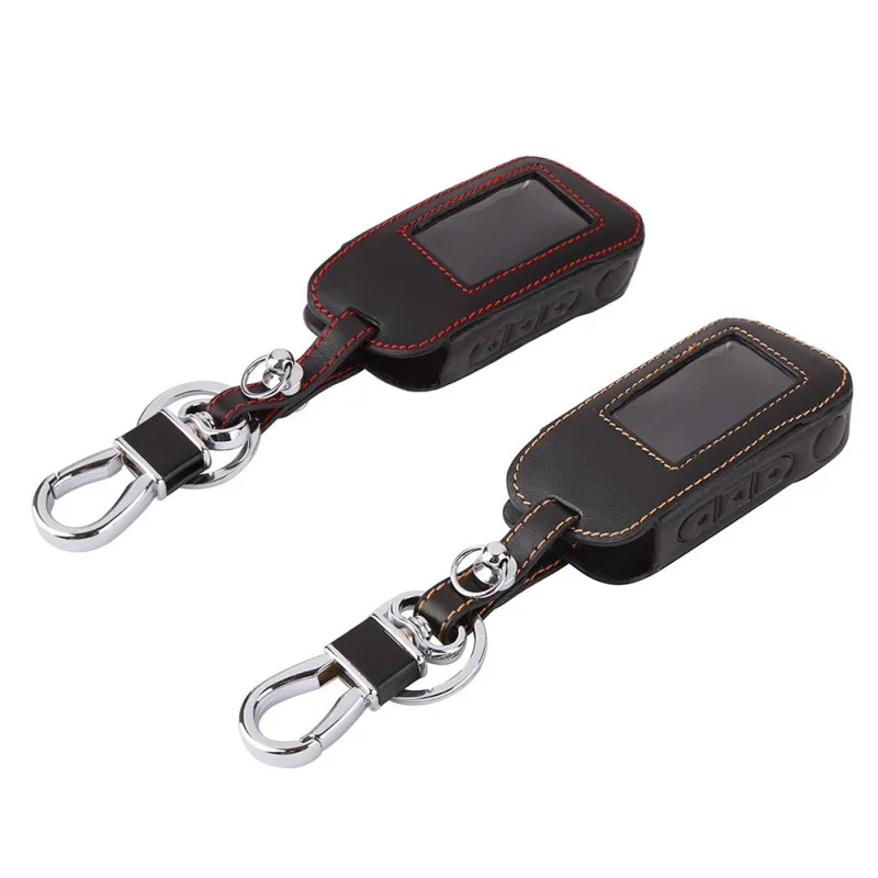 

New A93 Leather Case For Starline A93 A63 Car alarm Remote Controller LCD Keychain Cover