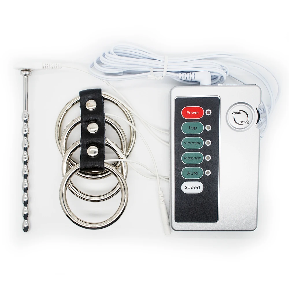 Electric shock chastity device electro shock penis plug electrical