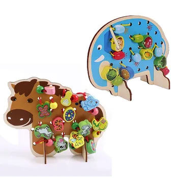 

3D Puzzle Toy Elephant Pony Babys Puzzle Animal Bead Cartoon Animal Bigbeads Game 2 Styles Interesting Toys Birthday Gift