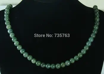 

DYY NEW N489 Oil Green Bead Necklace Chinese Natural Grade A Jadeite