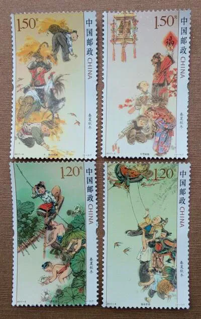 

4 PCS SET Spring Summer Autumn and Winter Four Seasons 2017-6 China Post Stamps Postage Collection