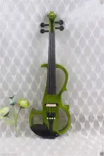 Новый Электрический скрипка твердой древесины тихая 1/4 металл-зеленый тон #1562