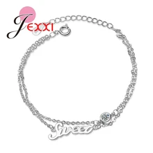Exquisito brazalete de dos capas con encanto de letra dulce para la pareja mejor regalo precioso 2019 nuevo diseño(China)