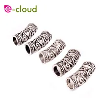 10 шт./лот Сплава Spacer волос серебряной тесьмой страх Dreadlock бисера манжеты 7 мм Отверстие клип Micro Кольца трубки для Hairbraid парикмахерские инструмент